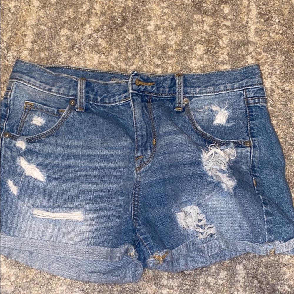 Light blue Jean. Boyfriend, mid long jean shorts